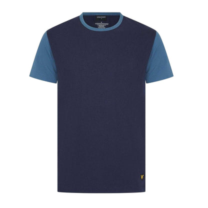 Peacoat-Blue - Back - Lyle & Scott Mens Jersey Short Pyjama Set