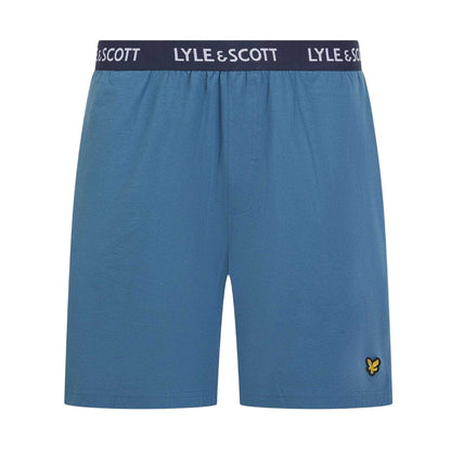 Peacoat-Blue - Side - Lyle & Scott Mens Jersey Short Pyjama Set