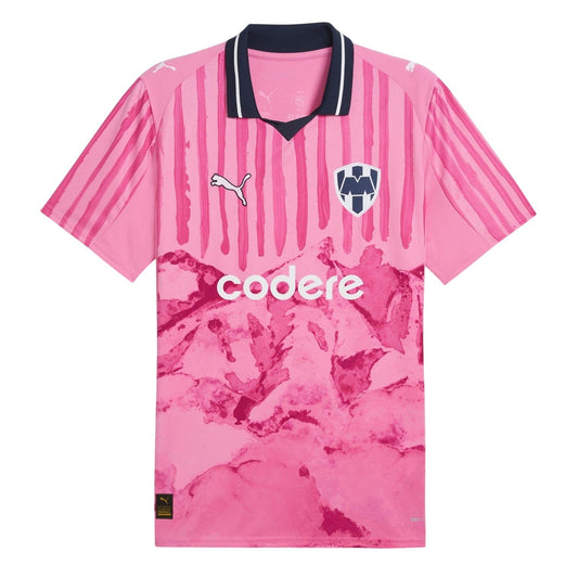 Pink - Front - Puma Mens KidsSuper 25-26 CF Monterrey Goalkeeper Jersey