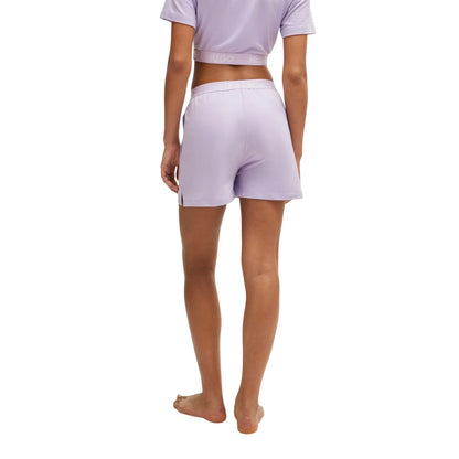 Purple - Back - Hugo Womens-Ladies Logo Shorts