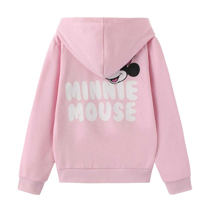 Pink - Back - Disney Childrens-Kids Minnie Mouse Character Snug Fit Hoodie And Joggers Set