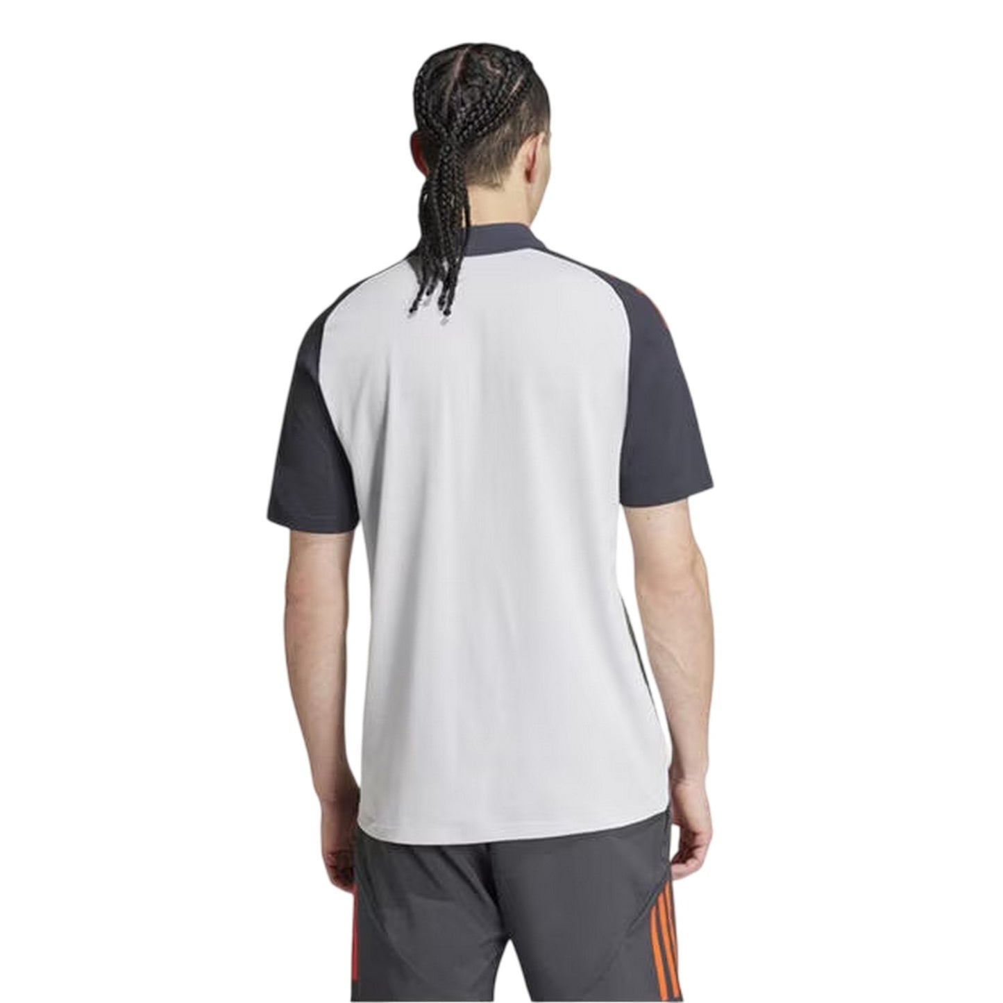 Solid Grey-Red - Back - Adidas Mens 2024-2025 SL Benfica Polo Shirt