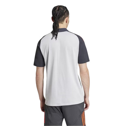 Solid Grey-Red - Back - Adidas Mens 2024-2025 SL Benfica Polo Shirt
