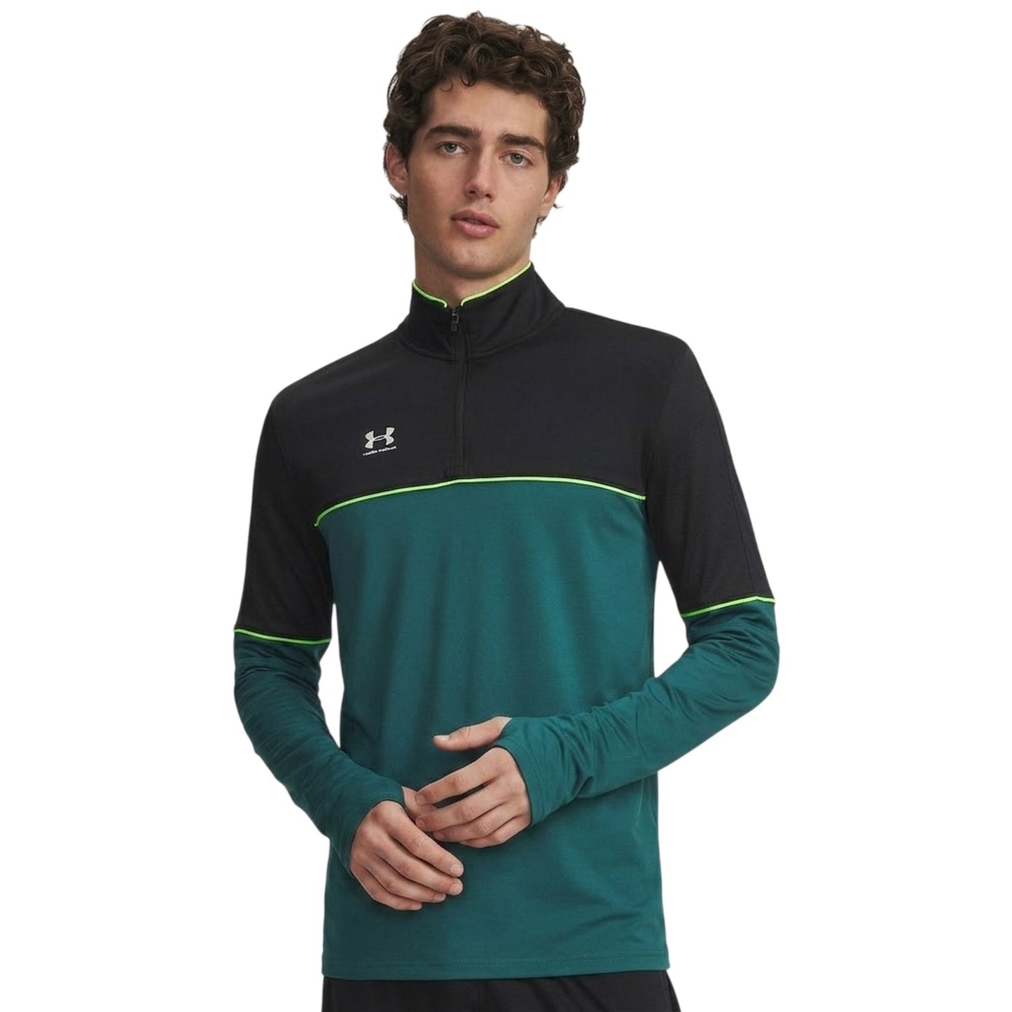 Green-Black - Front - Under Armour Mens Challenger Tracksuit Top