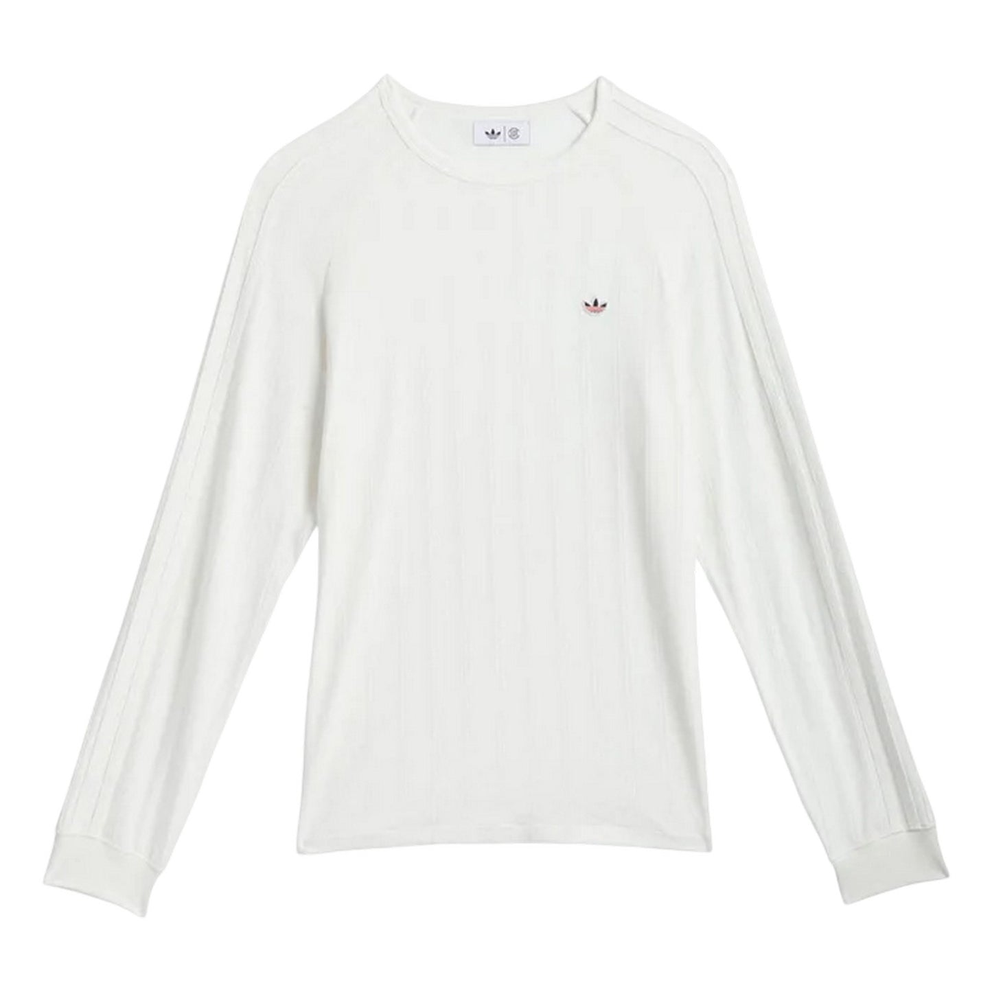 White - Front - Adidas Mens Originals Ribbed Long-Sleeved T-Shirt
