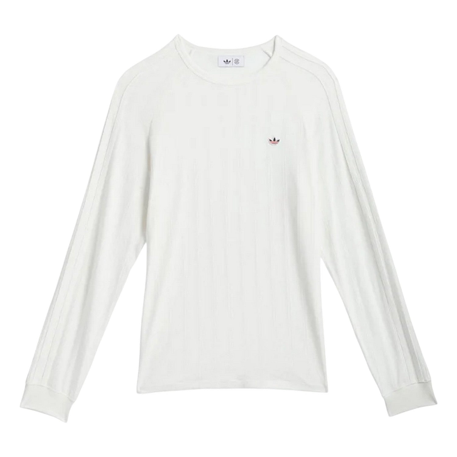 White - Front - Adidas Mens Originals Ribbed Long-Sleeved T-Shirt