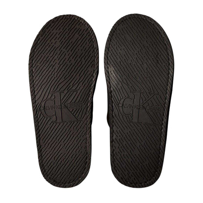 Black - Lifestyle - Calvin Klein Womens-Ladies Logo Satin Closed Toe Mules