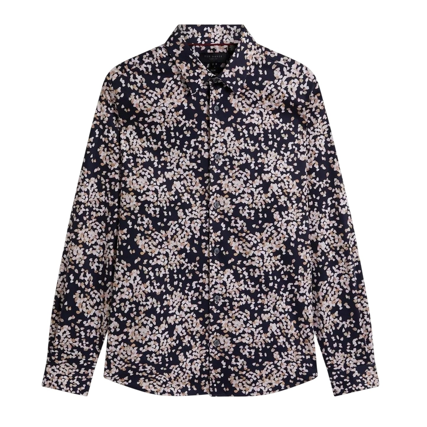 Navy - Front - Ted Baker Mens Leaf Print Shirt