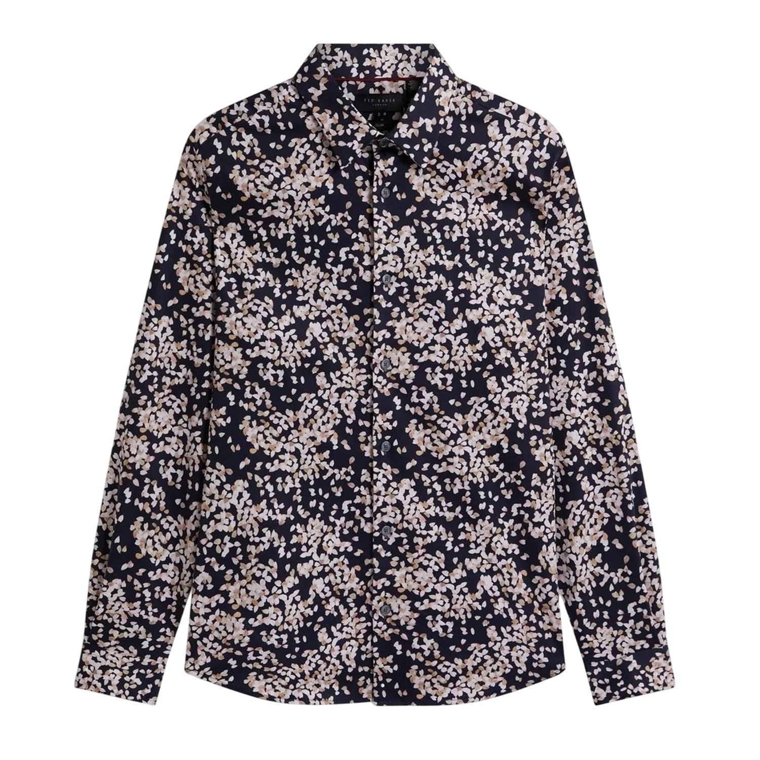 Navy - Front - Ted Baker Mens Leaf Print Shirt