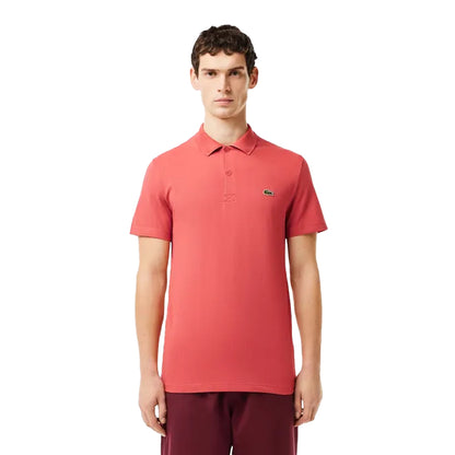 Red - Front - Lacoste Unisex Adult Polyester Blend Regular Polo Shirt