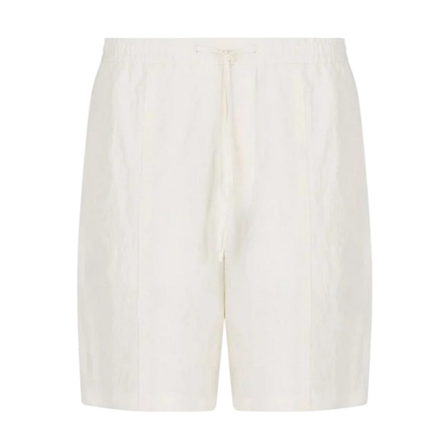 White - Front - Emporio Armani EA7 Mens Linen Plain Shorts
