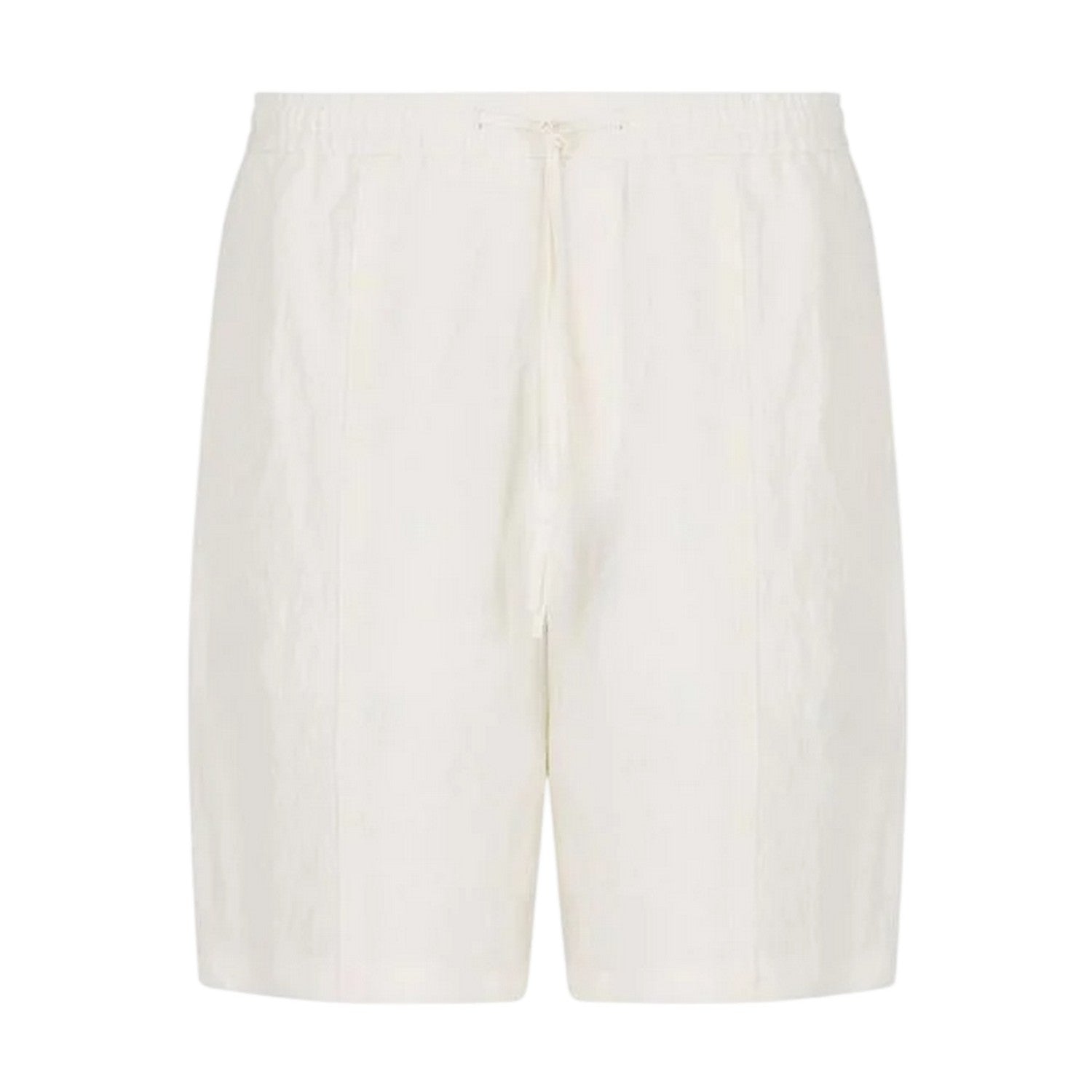 White - Front - Emporio Armani EA7 Mens Linen Plain Shorts