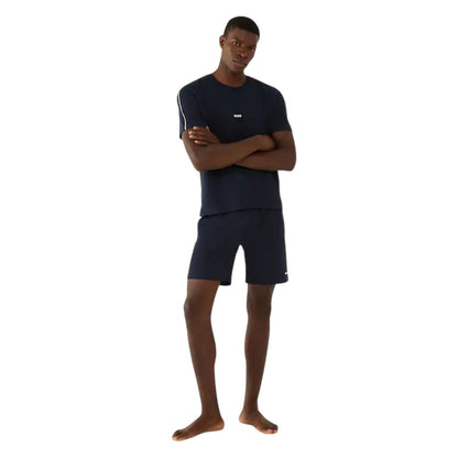 Dark Blue - Side - Boss Mens Unique Pyjama Shorts