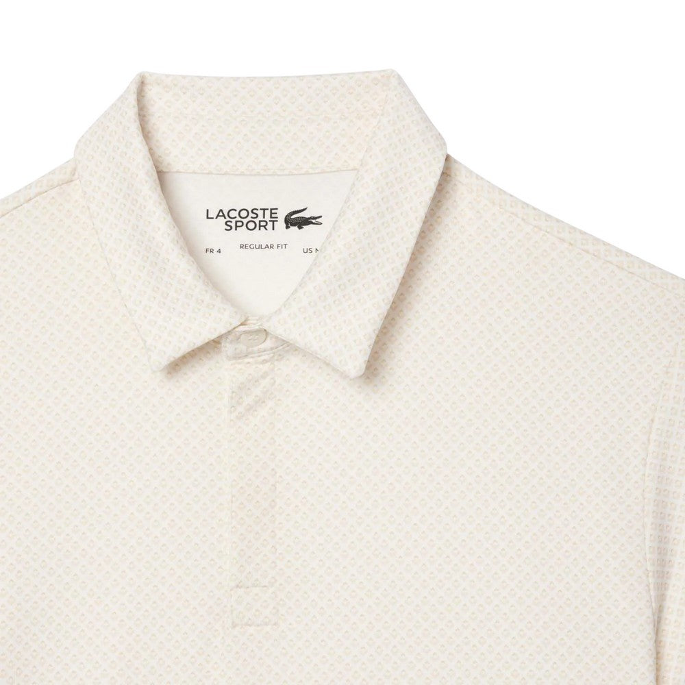 Cream - Side - Lacoste Mens UV Protection Regular Golf Polo Shirt