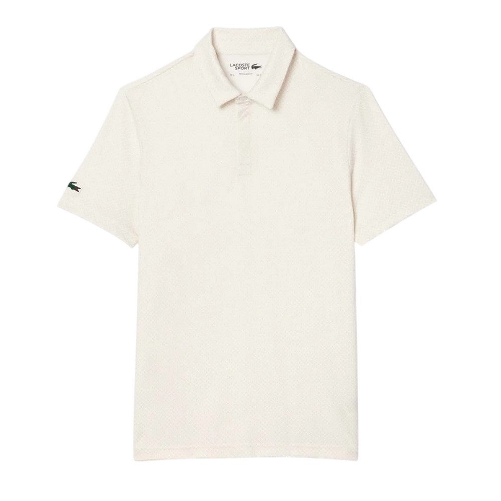 Cream - Front - Lacoste Mens UV Protection Regular Golf Polo Shirt