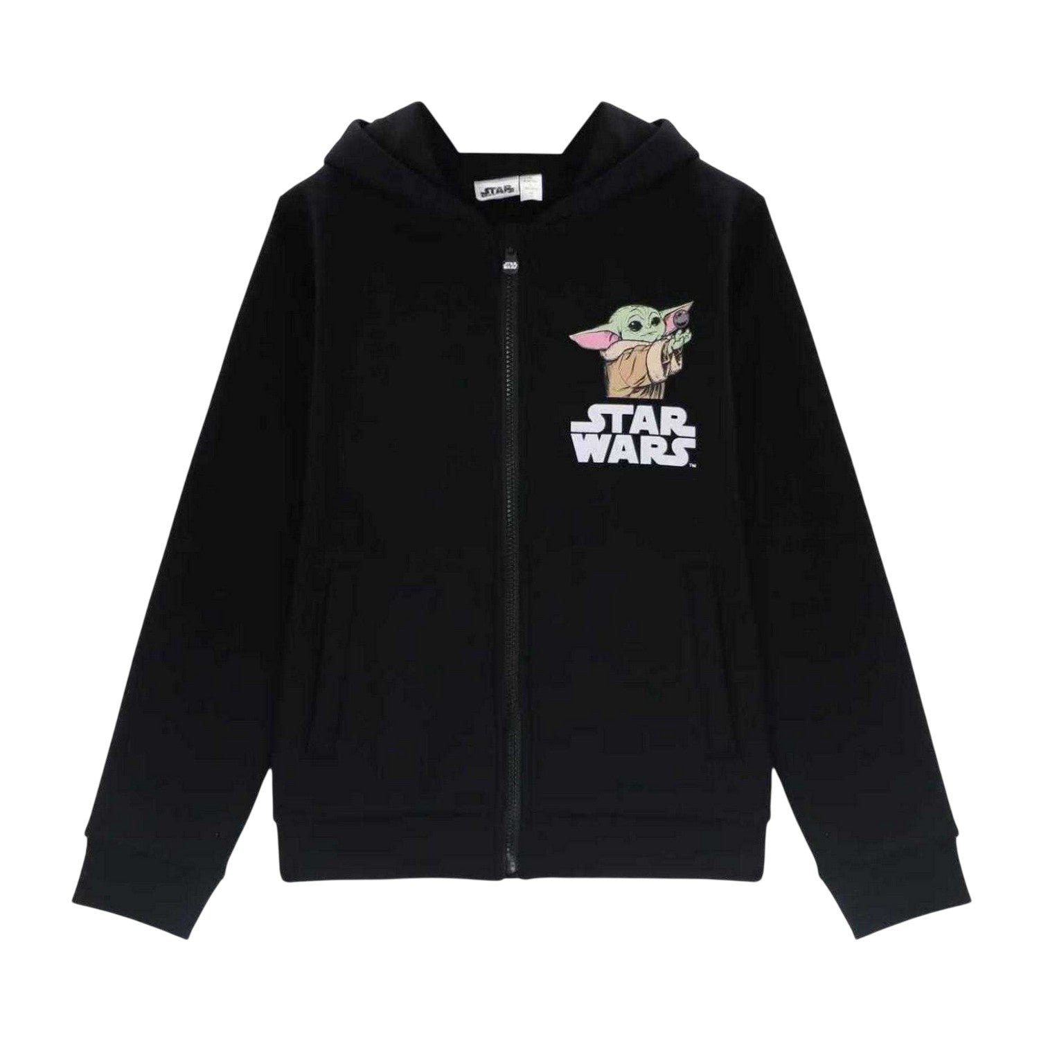 Black - Side - Star Wars The Mandalorian Childrens-Kids Character Hoodie And Joggers Set