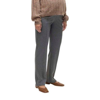 Grey Melange - Side - Mamalicious Womens-Ladies Melange Straight Leg Sweatpants
