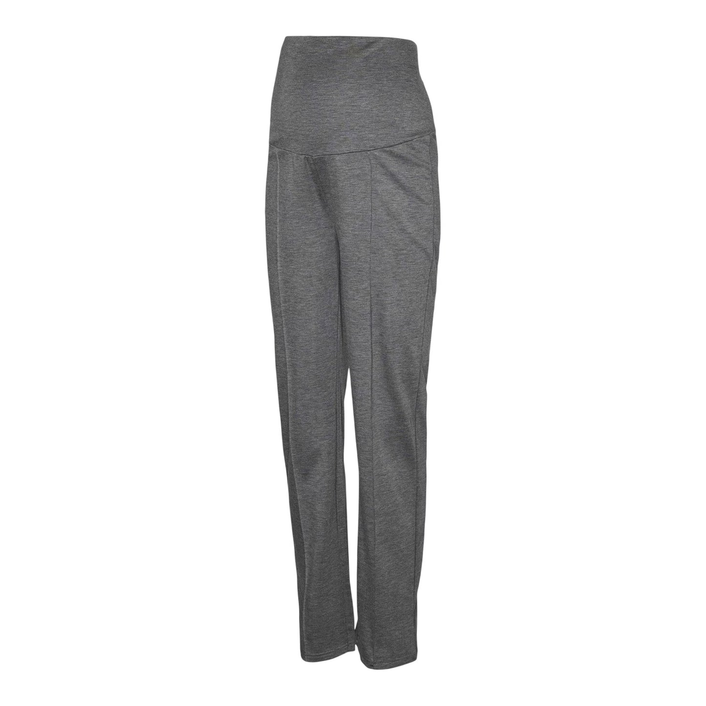 Grey Melange - Front - Mamalicious Womens-Ladies Melange Straight Leg Sweatpants