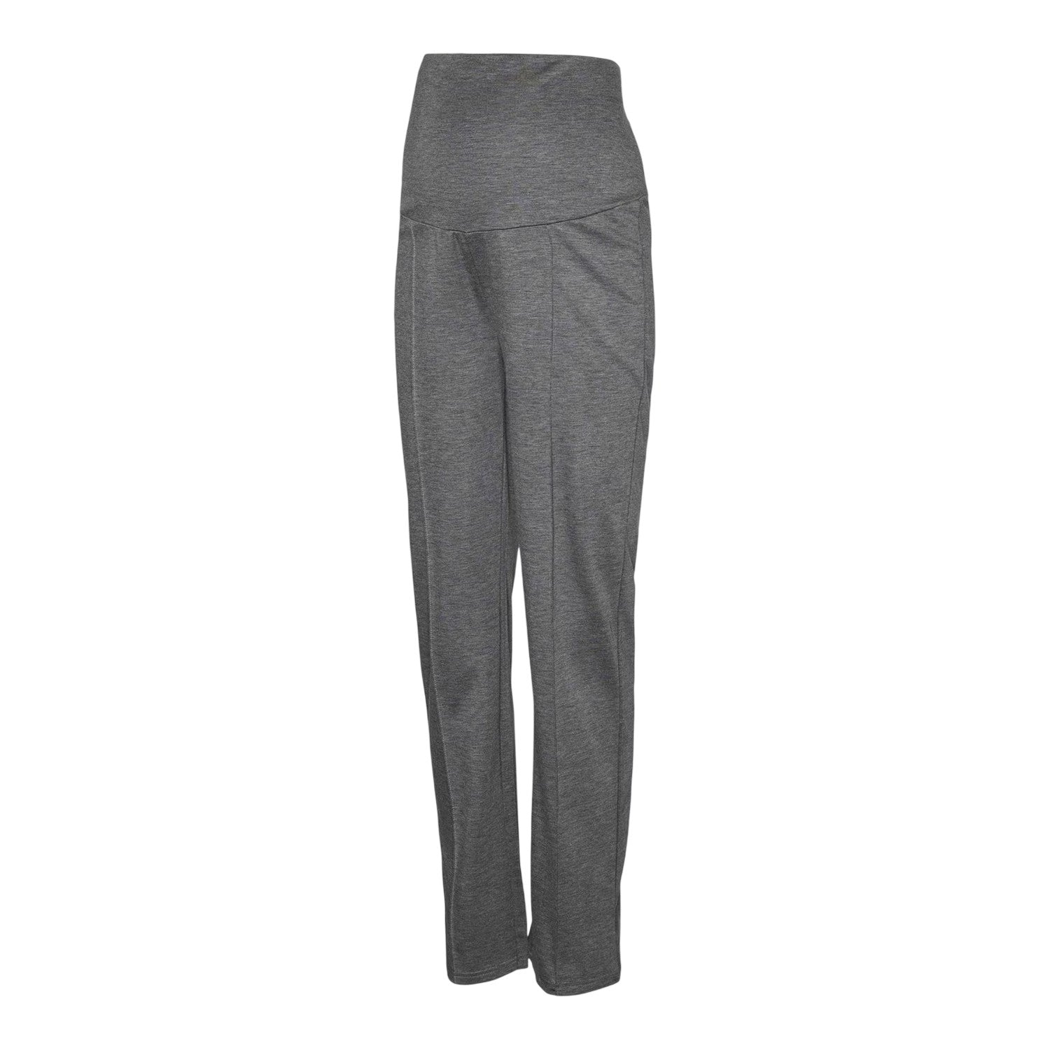 Grey Melange - Front - Mamalicious Womens-Ladies Melange Straight Leg Sweatpants