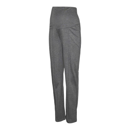 Grey Melange - Front - Mamalicious Womens-Ladies Melange Straight Leg Sweatpants