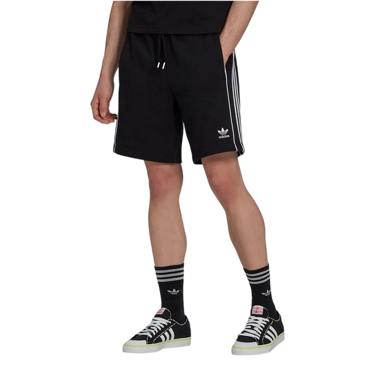 Black - Side - Adidas Mens Originals Rekive Sweat Shorts