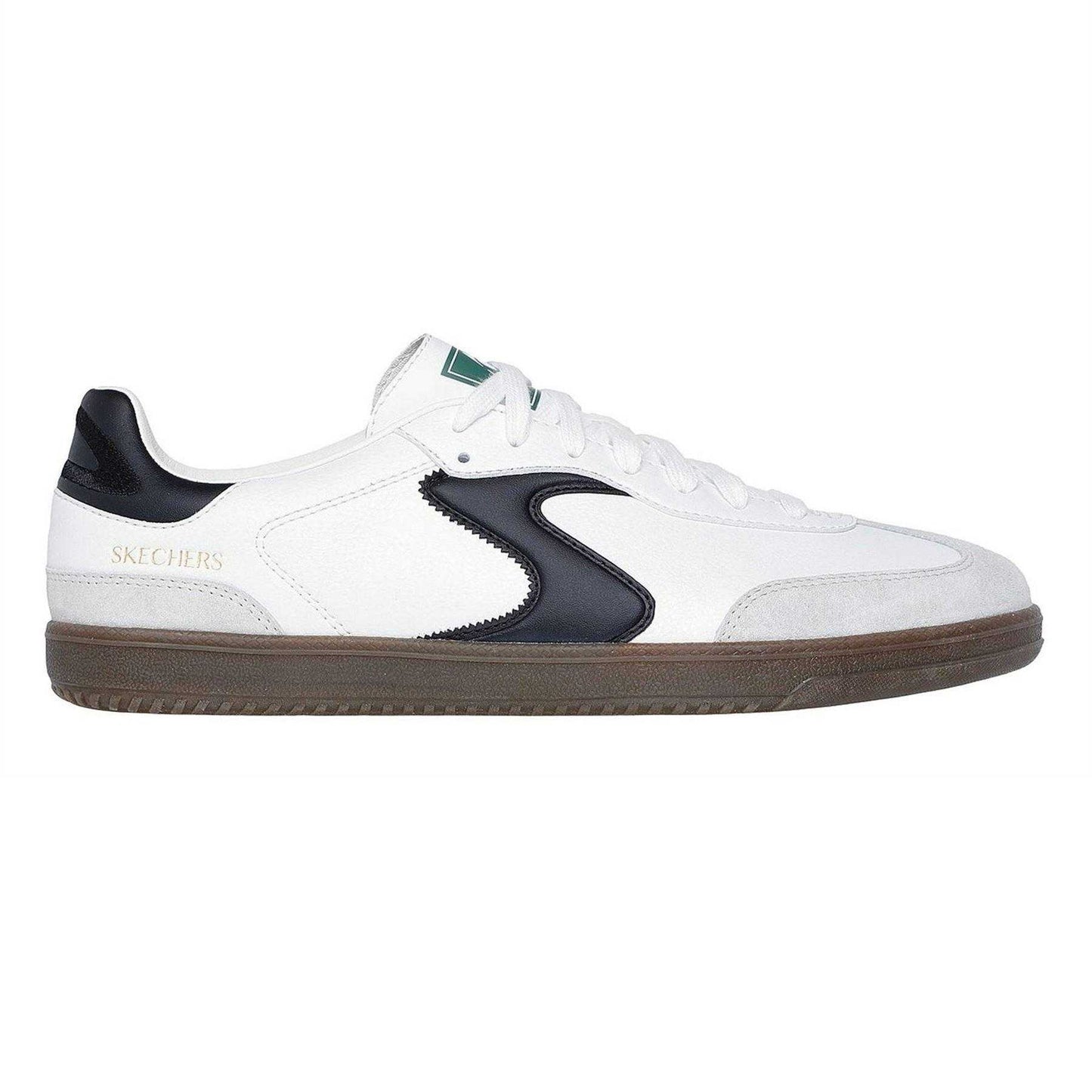 White-Black - Front - Skechers Mens Hotshot Leather Trainers