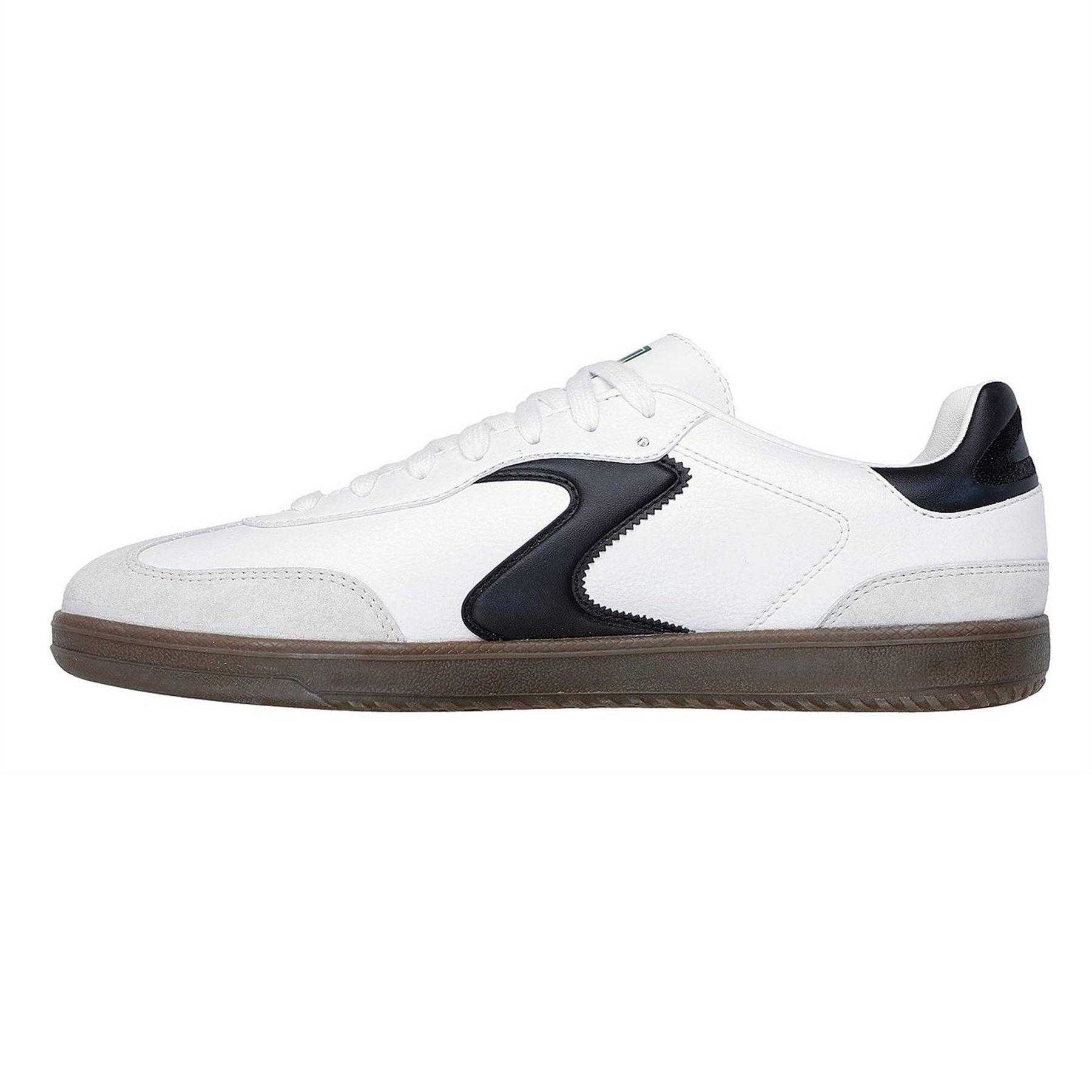 White-Black - Side - Skechers Mens Hotshot Leather Trainers