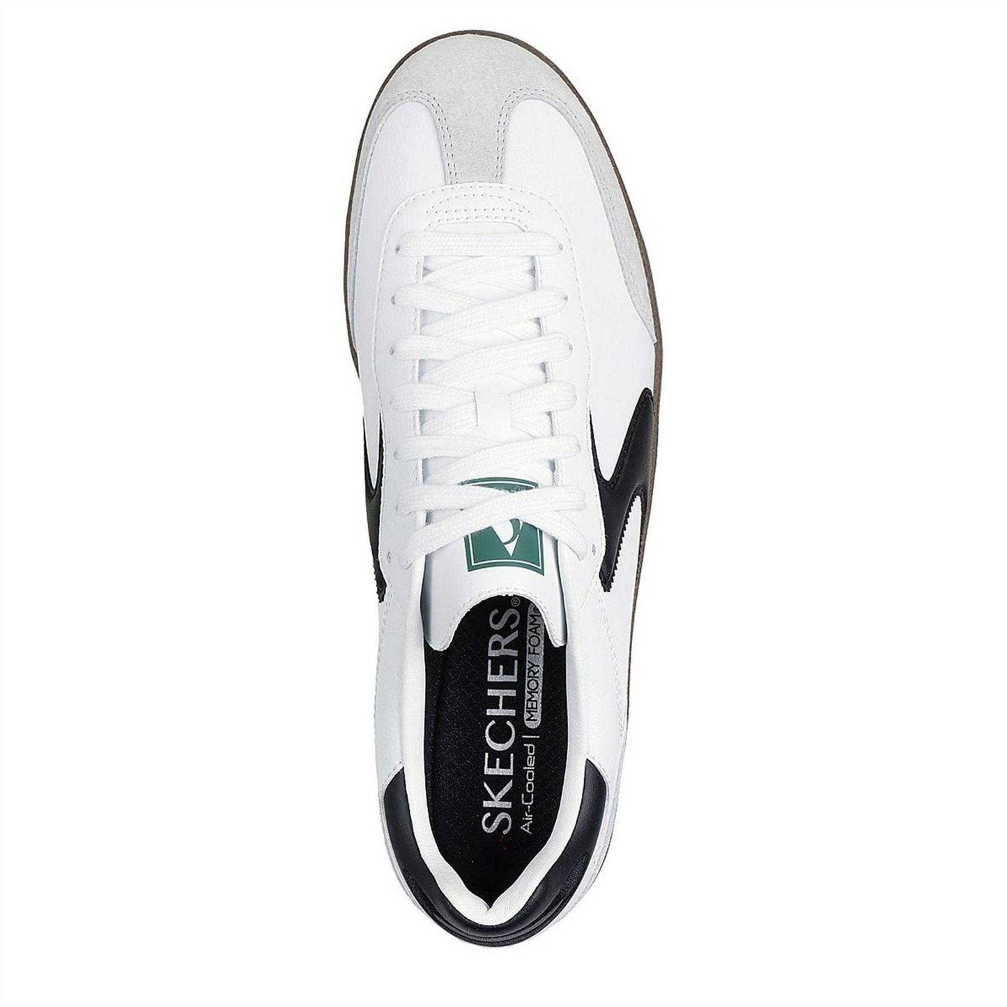 White-Black - Lifestyle - Skechers Mens Hotshot Leather Trainers