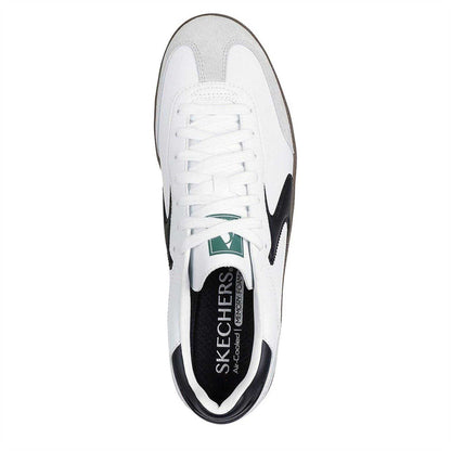 White-Black - Lifestyle - Skechers Mens Hotshot Leather Trainers