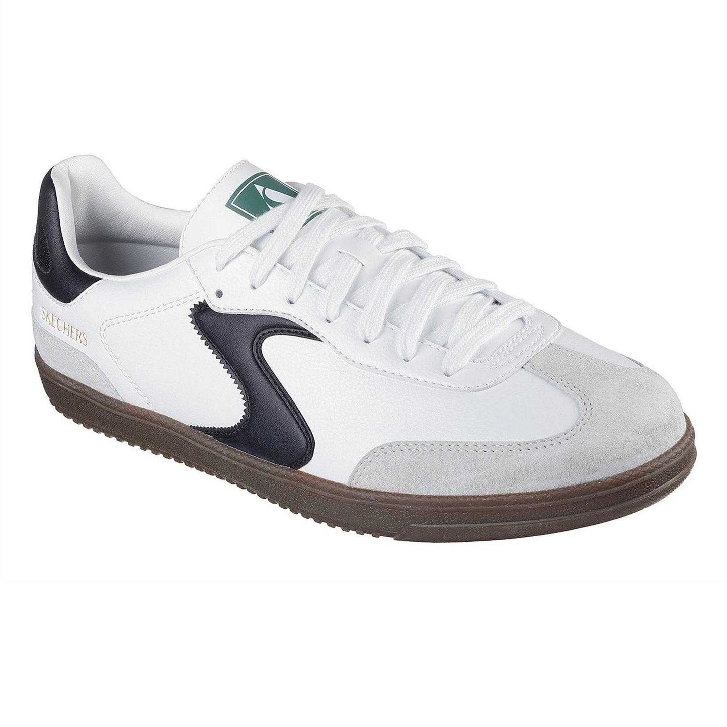 White-Black - Pack Shot - Skechers Mens Hotshot Leather Trainers