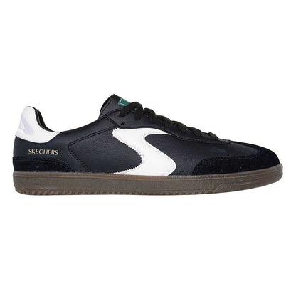 Black-White - Front - Skechers Mens Hotshot Leather Trainers