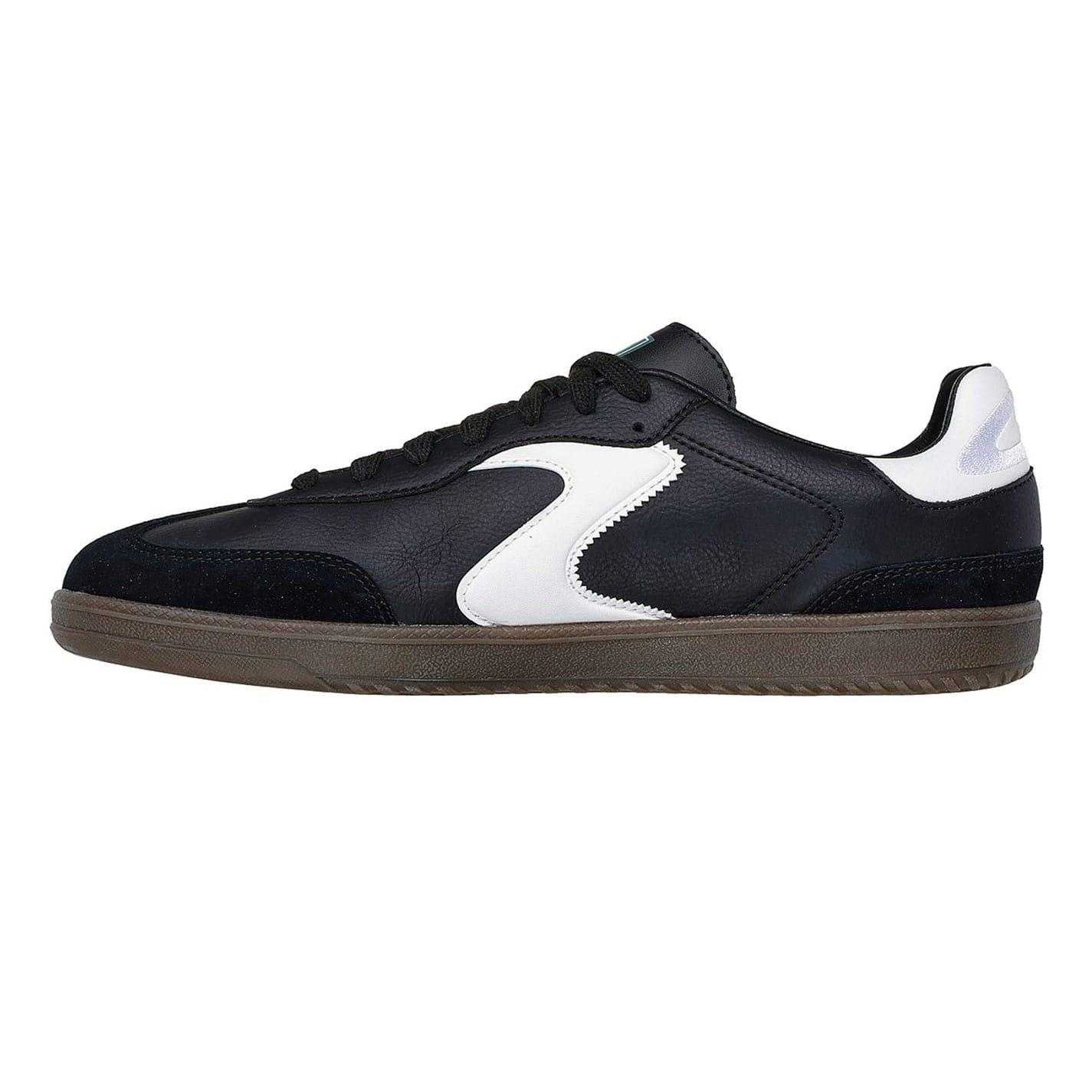 Black-White - Side - Skechers Mens Hotshot Leather Trainers
