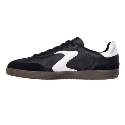 Black-White - Side - Skechers Mens Hotshot Leather Trainers