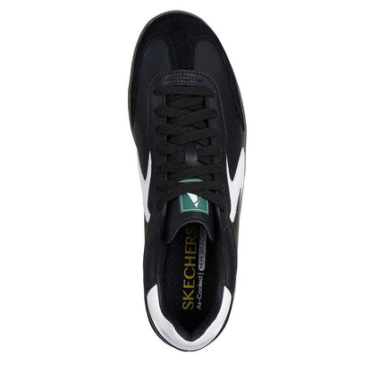 Black-White - Lifestyle - Skechers Mens Hotshot Leather Trainers