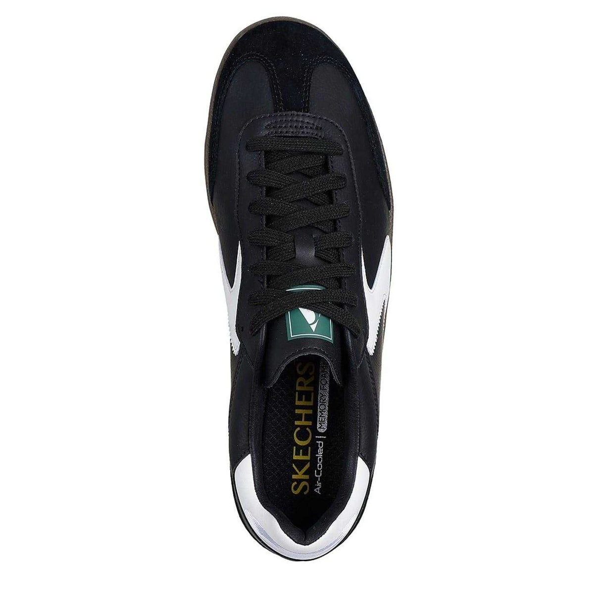 Black-White - Lifestyle - Skechers Mens Hotshot Leather Trainers