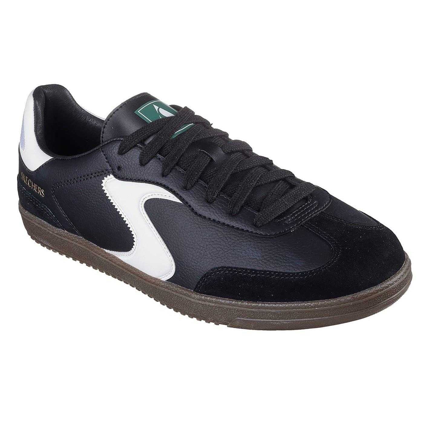 Black-White - Pack Shot - Skechers Mens Hotshot Leather Trainers