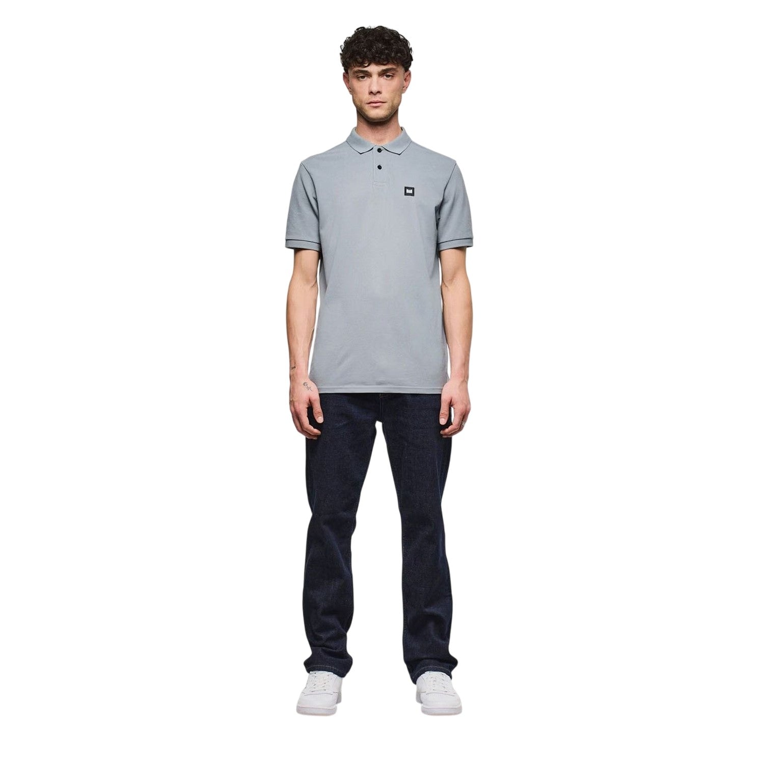 Grey - Side - Weekend Offender Mens Caneiros Polo Shirt