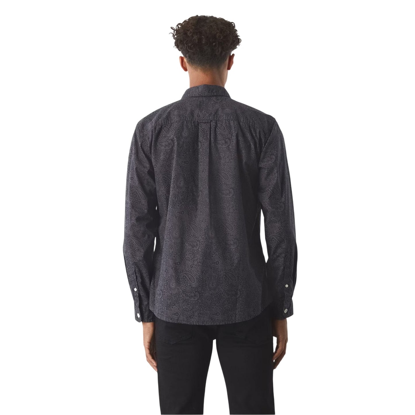 Black - Back - Pretty Green Mens Paisley Regular Shirt