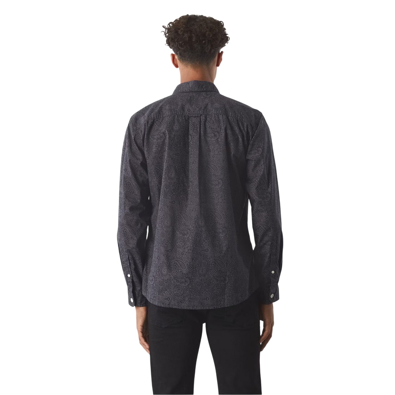 Black - Back - Pretty Green Mens Paisley Regular Shirt