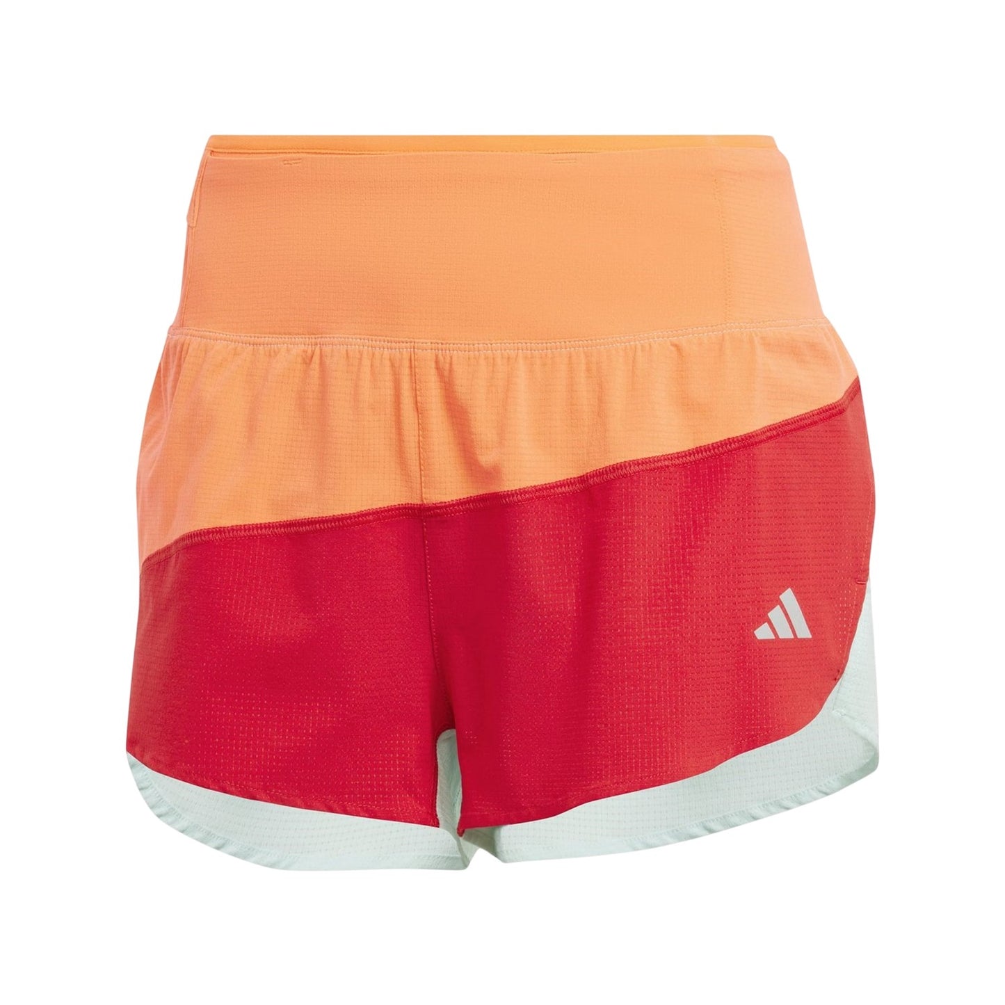 Orange-Red-Aqua - Front - Adidas Womens-Ladies NY Running Shorts