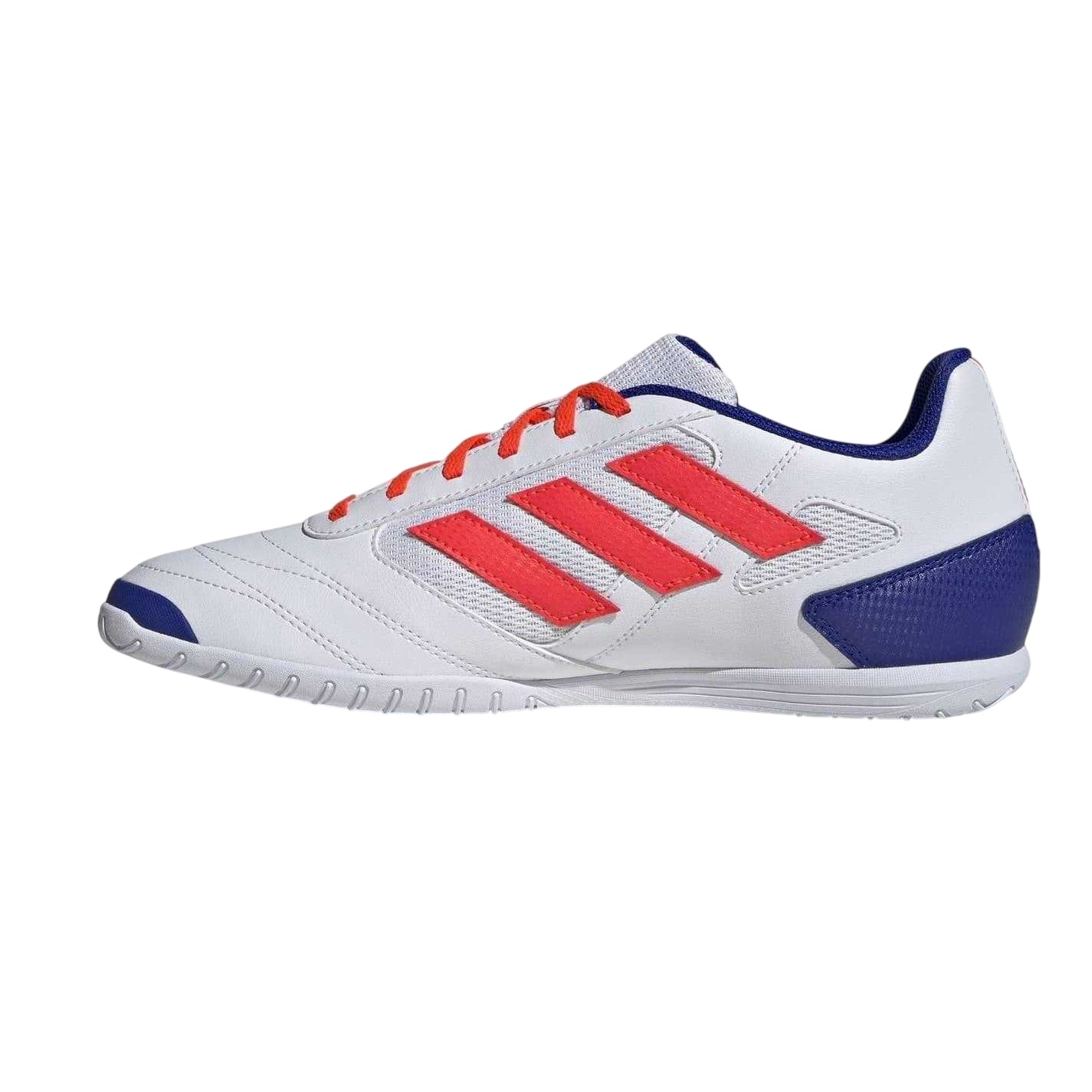 White-Red - Side - Adidas Unisex Adult Super 3 Stripes Indoor Football Shoes