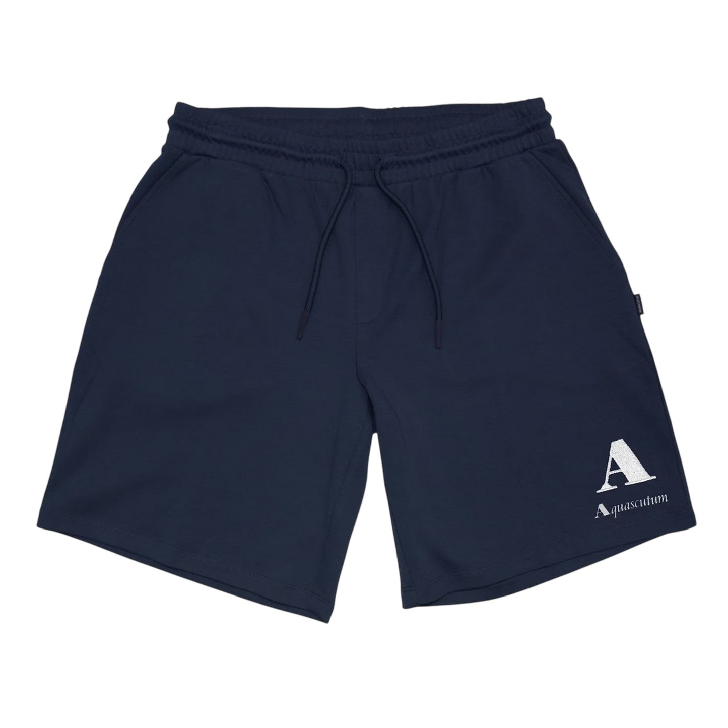Navy - Front - Aquascutum Mens Fleece Logo Sweat Shorts