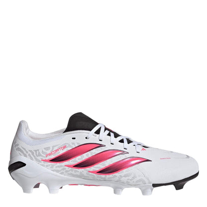 White-Coral - Front - Adidas Mens Predator League Firm Ground Football Boots