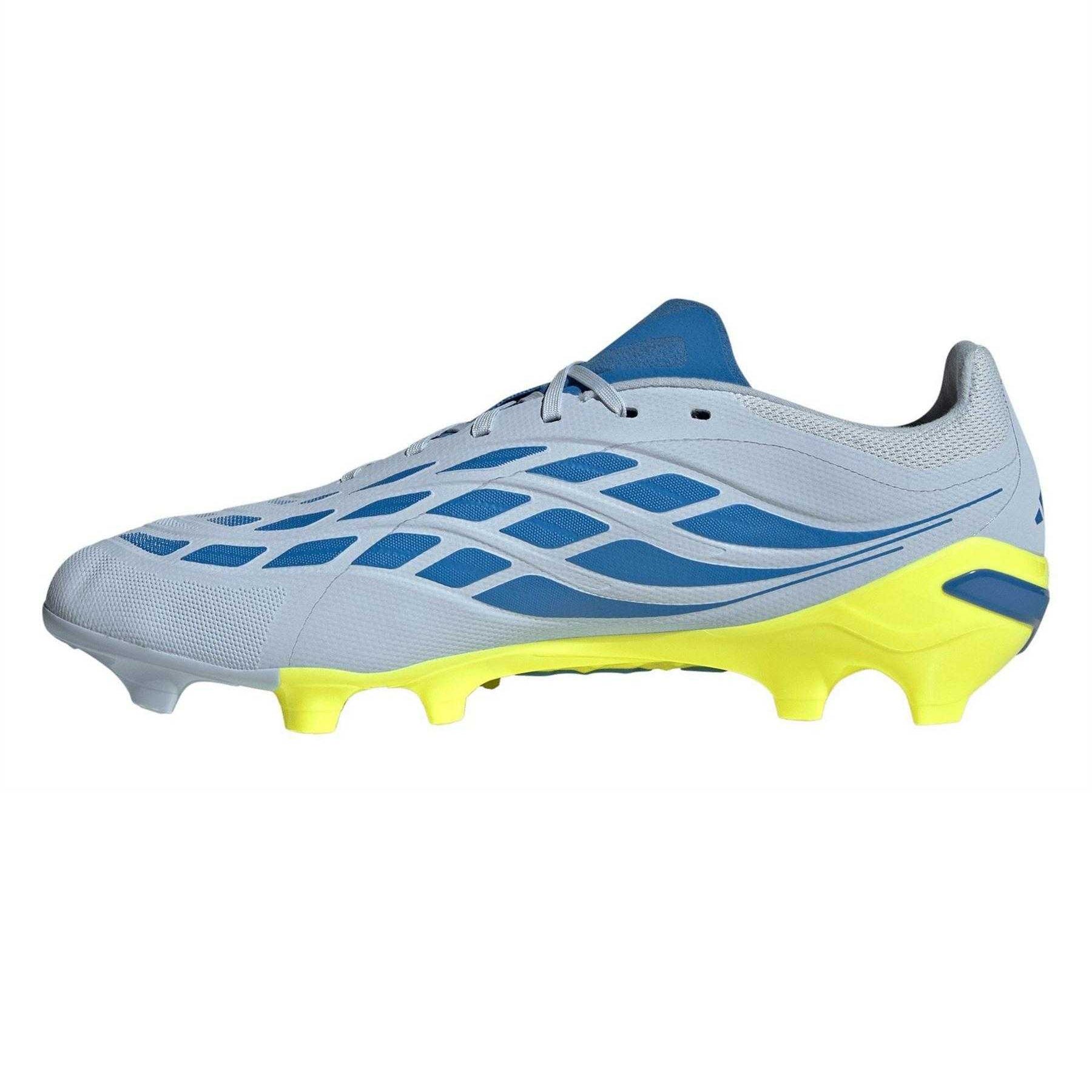Blue-Yellow - Side - Adidas Mens Predator League Firm Ground Football Boots