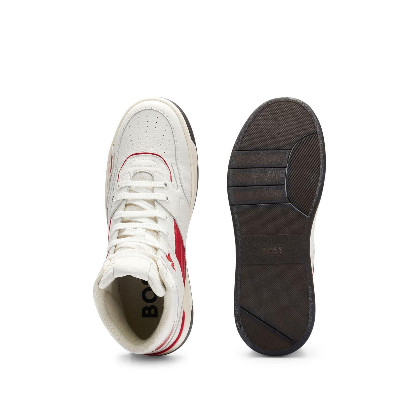 White - Close up - Boss Mens Baltimore Leather Trainers