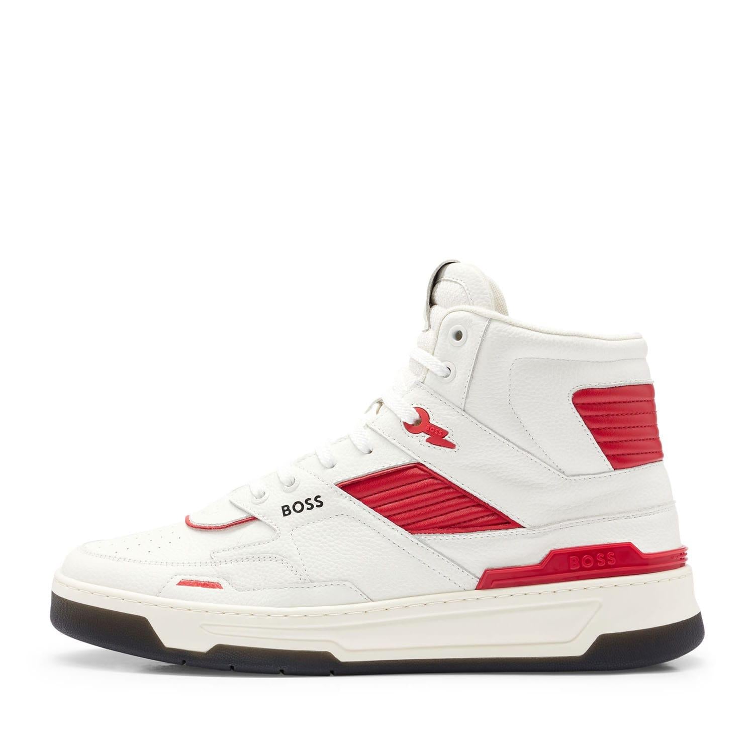 White - Back - Boss Mens Baltimore Leather Trainers