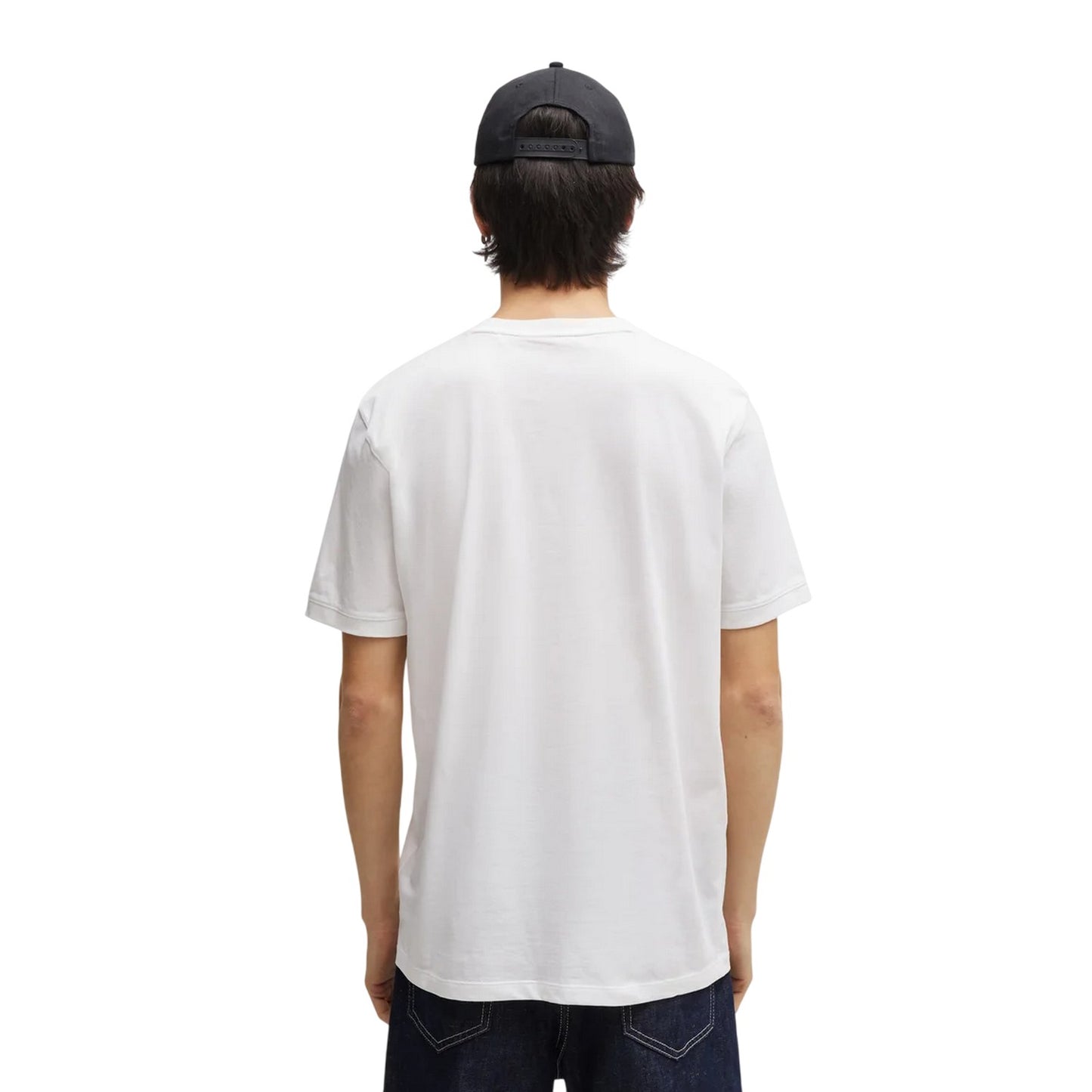 Grey - Back - Hugo Mens Checked Cotton Short Pyjama Set