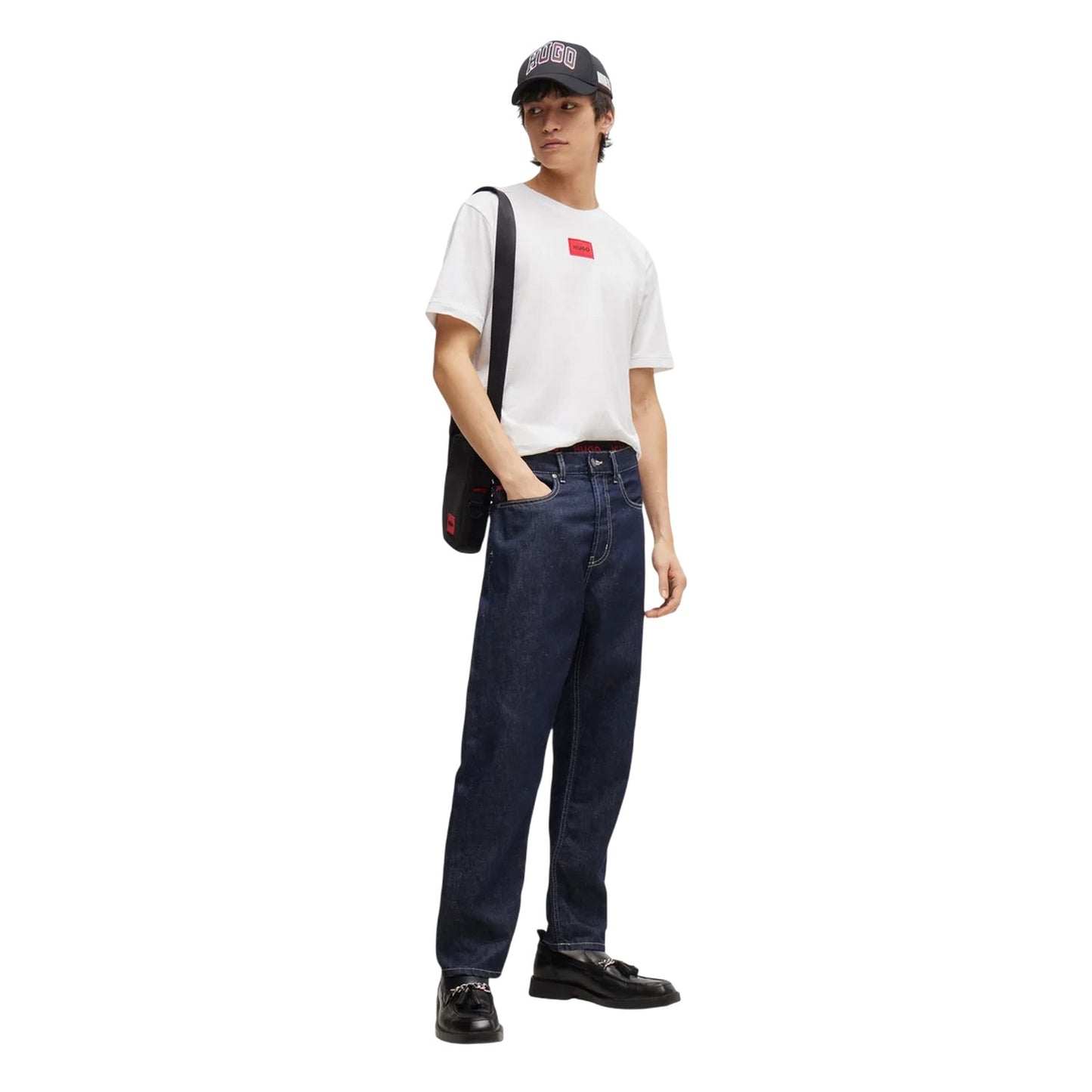 Grey - Side - Hugo Mens Checked Cotton Short Pyjama Set