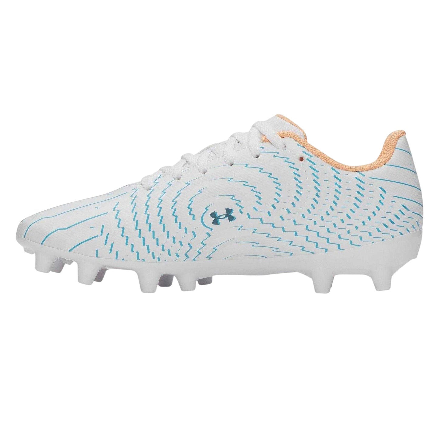 White-Blue-Orange - Side - Under Armour Childrens-Kids Shadow Select 4 Firm Ground Football Boots