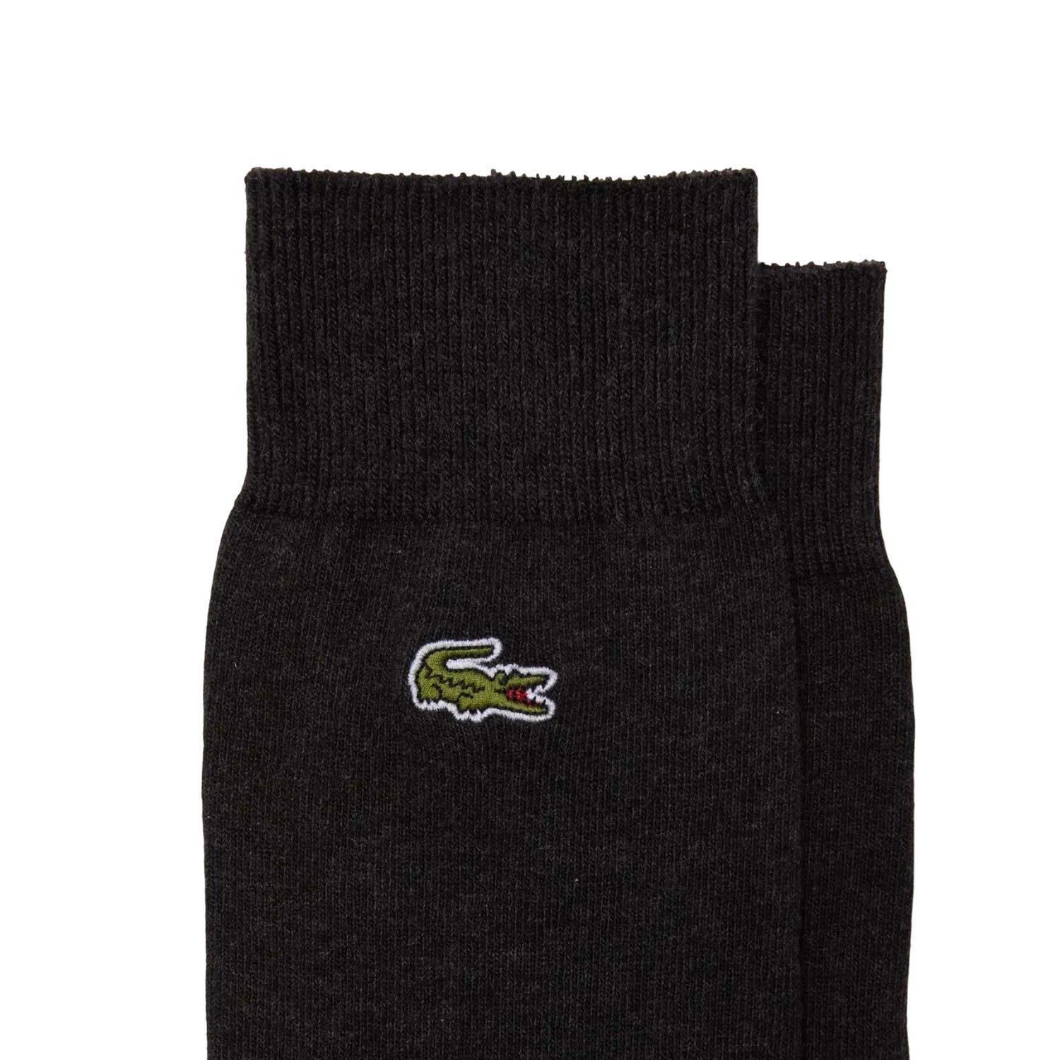 Black - Back - Lacoste Unisex Adult Marl Cotton Long Length Socks